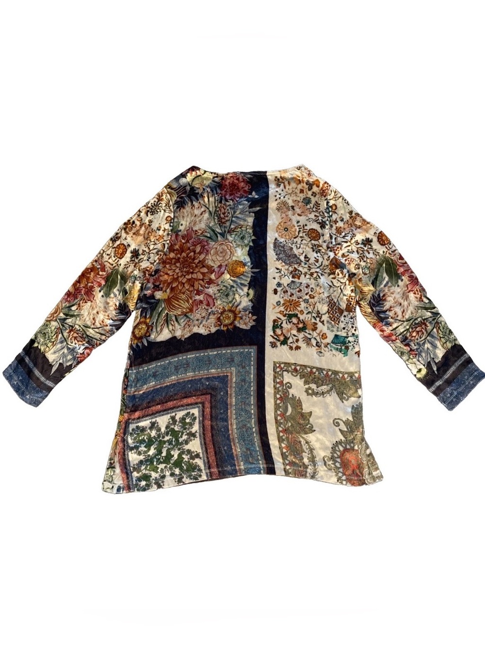 NWT Soft Surroundings Ashbury Mixed-Print Floral Crushed Velvet Tunic Top Large - Picture 12 of 14